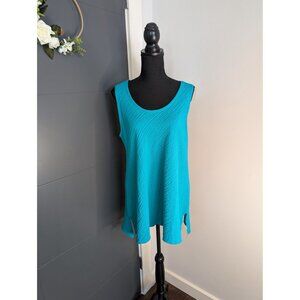 Soft Surroundings‎ Mandalay Turquoise Textured Tank Style #27734 - M